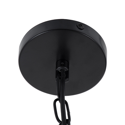 GLOBOSTAR® MERLIN 00865 Vintage Κρεμαστό Φωτιστικό Οροφής με Ντουί 3 x E14 AC 220-240V IP20 - Μαύρο & Μπεζ - Μ28 x Π28 x Υ40cm