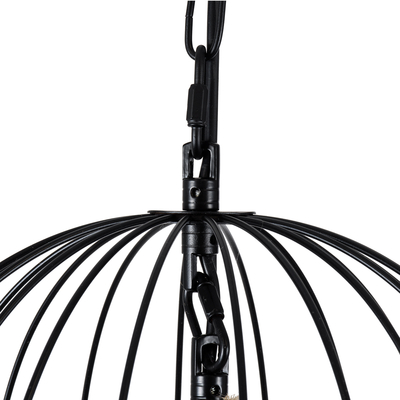 GLOBOSTAR® MERLIN 00865 Vintage Κρεμαστό Φωτιστικό Οροφής με Ντουί 3 x E14 AC 220-240V IP20 - Μαύρο & Μπεζ - Μ28 x Π28 x Υ40cm