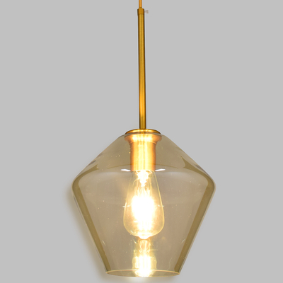 GLOBOSTAR® AMARIS 00869 Μοντέρνο Κρεμαστό Φωτιστικό Οροφής με Ντουί 1 x E27 AC 220-240V IP20 - Χρυσό Πλατίνα & Μελί - Μ22 x Π22 x Y22cm