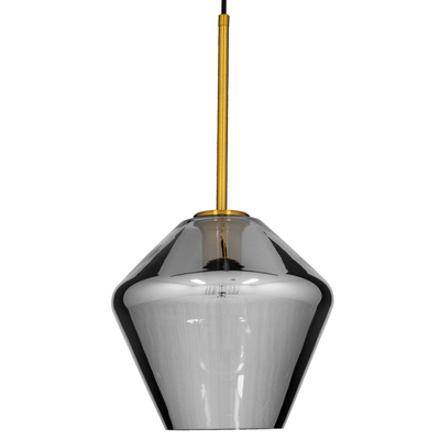 GLOBOSTAR® AMARIS 00872 Μοντέρνο Κρεμαστό Φωτιστικό Οροφής με Ντουί 1 x E27 AC 220-240V IP20 - Χρυσό Πλατίνα & Μαύρο Φιμέ - Μ22 x Π22 x Y22cm