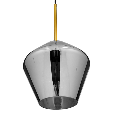 GLOBOSTAR® AMARIS 00872 Μοντέρνο Κρεμαστό Φωτιστικό Οροφής με Ντουί 1 x E27 AC 220-240V IP20 - Χρυσό Πλατίνα & Μαύρο Φιμέ - Μ22 x Π22 x Y22cm