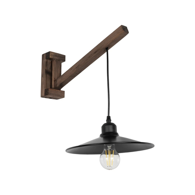 GLOBOSTAR® JONAS 00882 Vintage Φωτιστικό Τοίχου - Απλίκα με Ντουί 1 x E27 AC 220-240V IP20 - Καφέ & Μαύρο - Μ26 x Π50 x Υ50cm