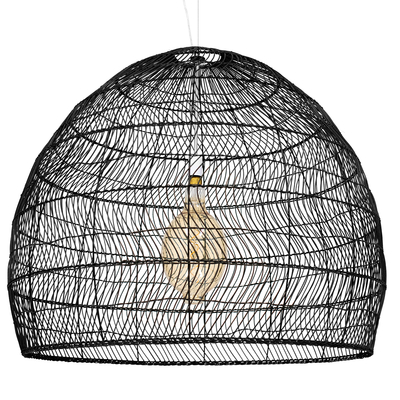 GLOBOSTAR® MALIBU 00966 Boho Κρεμαστό Φωτιστικό Οροφής με Ντουί 1 x E27 AC 220-240V IP20 - Μαύρο - Μ100 x Π100 x Y86cm