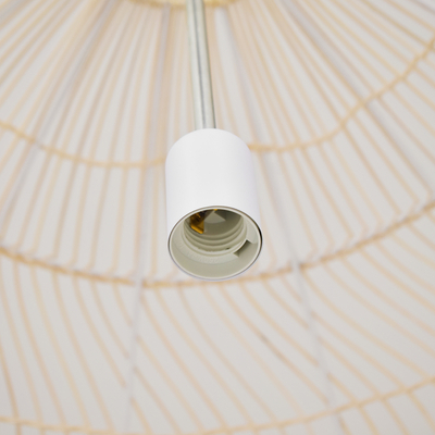 GLOBOSTAR® MALIBU 00974 Boho Κρεμαστό Φωτιστικό Οροφής με Ντουί 1 x E27 AC 220-240V IP20 - Μπεζ - Μ100 x Π100 x Y86cm