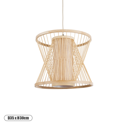 GLOBOSTAR® HIBISCUS 01632 Boho Κρεμαστό Φωτιστικό Οροφής με Ντουί 1 x E27 AC 220-240V IP20 - Μπεζ - Μ35 x Π35 x Y30cm