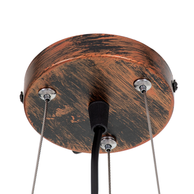 GLOBOSTAR® TOKEN 00856 Μοντέρνο Κρεμαστό Φωτιστικό Οροφής με Ντουί 3 x E27 AC 220-240V IP20 - Χάλκινο Εφέ Σκουριάς - Μ43 x Π43 x Υ29cm