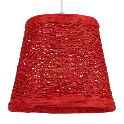 GLOBOSTAR® PLAYROOM 00863 Vintage Κρεμαστό Φωτιστικό Οροφής με Ντουί 1 x E27 AC 220-240V IP20 - Κόκκινο - Μ32 x Π32 x Υ27cm