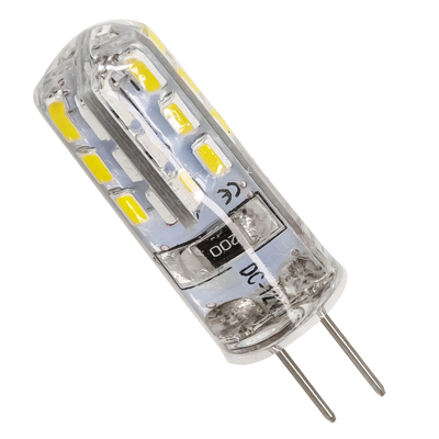 GLOBOSTAR® G4BACK 76131 Λάμπα G4 LED 2W 190lm 320° DC 12V IP20 Φυσικό Λευκό 4500K Dimmable - Sanan SMD Chip - Back Pin - Μ0.9 x Π0.9 x Υ3.5cm - 2 Χρόνια Εγγύηση