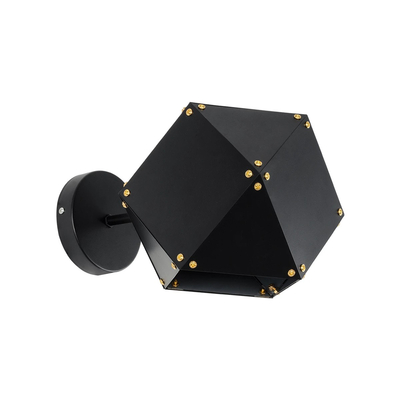 GLOBOSTAR® WELLES 00794 Μοντέρνο Φωτιστικό Τοίχου - Απλίκα με Ντουί 1 x E14 AC 220-240V IP20 - Μαύρο - Μ17 x Π28 x Υ17cm