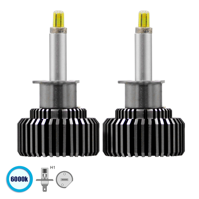 GLOBOSTAR® LEDKITR9 82060 Λάμπα H1 CANbus LED 55W/110W 5500lm/11000lm 360° DC 12-24V Αδιάβροχο IP65 Ψυχρό Λευκό 6000K - CREE COB Chip - Μ3.8 x Π3.8 x Υ5.8cm - Πακέτο 2 Τεμαχίων - 2 Χρόνια Εγγύηση