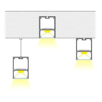GloboStar® SURFACEPENDANT-PROFILE 70826-3M Προφίλ Αλουμινίου - Βάση & Ψύκτρα Ταινίας LED με Λευκό Γαλακτερό Κάλυμμα - Επιφανειακή & Κρεμαστή Χρήση - Πατητό Κάλυμμα - Ασημί - 3 Μέτρα - Μ300 x Π5 x Υ7cm