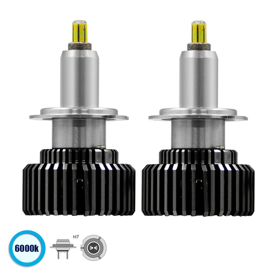 GLOBOSTAR® LEDKITX7 82063 Λάμπα H7 CANbus LED 35W/70W 3500lm/7000lm 360° DC 12-24V Αδιάβροχο IP65 Ψυχρό Λευκό 6000K - CREE COB Chip - Μ3.8 x Π3.8 x Υ6.5cm - Πακέτο 2 Τεμαχίων - 2 Χρόνια Εγγύηση