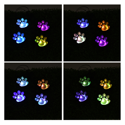 85700 Διακοσμητική Γιρλάντα Anime Footprints 2.5 Μέτρων με Controller 8 Προγραμμάτων Φωτισμού - 4 LED 1W με Ενσωματωμένη Μπαταρία 600mAh - Φωτοβολταϊκό Πάνελ - Αισθητήρα Ημέρας-Νύχτας - Βάση Κήπου & Μαύρο Καλώδιο Αδιάβροχη IP65 Πολύχρωμη RGB Μ2