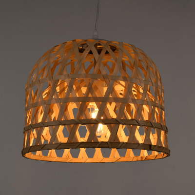 GLOBOSTAR® MANGEA 00715 Boho Κρεμαστό Φωτιστικό Οροφής με Ντουί 1 x E27 AC 220-240V IP20 - Μπεζ - Μ35 x Π35 x Υ22cm