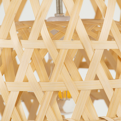 GLOBOSTAR® MANGEA 00715 Boho Κρεμαστό Φωτιστικό Οροφής με Ντουί 1 x E27 AC 220-240V IP20 - Μπεζ - Μ35 x Π35 x Υ22cm