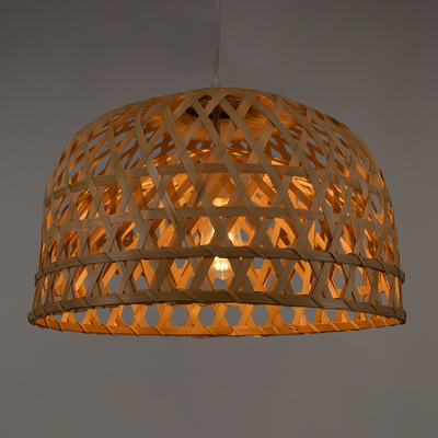 GLOBOSTAR® MANGEA 00716 Boho Κρεμαστό Φωτιστικό Οροφής με Ντουί 1 x E27 AC 220-240V IP20 - Μπεζ - Μ50 x Π50 x Υ34cm