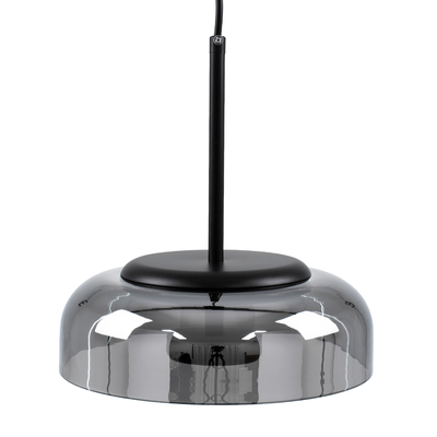 GLOBOSTAR® CHARLOTTE 00743 Μοντέρνο Κρεμαστό Φωτιστικό Οροφής LED 5W 500lm 180° AC 220-240V IP20 Θερμό Λευκό 2700K - Sanan SMD Chip - Μαύρο & Μαύρο Φιμέ - Μ23 x Π23 x Υ23cm - 2 Xρόνια Εγγύηση