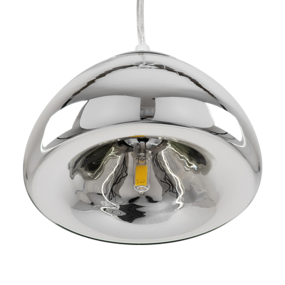 GLOBOSTAR® CRISTIN 00756 Μοντέρνο Κρεμαστό Φωτιστικό Οροφής με Ντουί 1 x G4 AC 220-240V IP20 - Ασημί - Μ18 x Π18 x Υ13cm