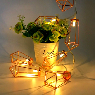 79803 Διακοσμητική Γιρλάντα Bronze Cone 1.5 Μέτρα με Διακόπτη On/Off - 10 LED 1W με Μπαταρίες 2xAA & Διάφανο Καλώδιο IP20 Θερμό Λευκό 2700K Μ1.5m