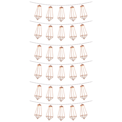 79805 Διακοσμητική Γιρλάντα Bronze Cone 4 Μέτρα με Διακόπτη On/Off - 30 LED 3W με Μπαταρίες 3xAA & Διάφανο Καλώδιο IP20 Θερμό Λευκό 2700K Μ4m