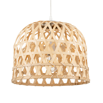 GLOBOSTAR® MANGEA 00715 Boho Κρεμαστό Φωτιστικό Οροφής με Ντουί 1 x E27 AC 220-240V IP20 - Μπεζ - Μ35 x Π35 x Υ22cm