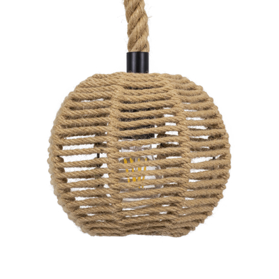 GLOBOSTAR® MANDALA 00730 Boho Κρεμαστό Φωτιστικό Οροφής με Ντουί 1 x E27 AC 220-240V IP20 - Μπεζ - Μ20 x Π20 x Υ20cm