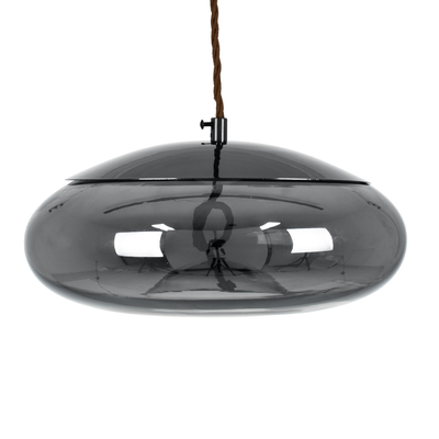 GLOBOSTAR® AXTON 00751 Μοντέρνο Κρεμαστό Φωτιστικό Οροφής LED 5W 500lm 180° AC 220-240V IP20 Θερμό Λευκό 2700K - Sanan SMD Chip - Μαύρο & Μαύρο Φιμέ - Μ30 x Π30 x Υ15cm - 2 Xρόνια Εγγύηση