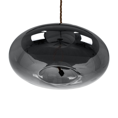 GLOBOSTAR® AXTON 00751 Μοντέρνο Κρεμαστό Φωτιστικό Οροφής LED 5W 500lm 180° AC 220-240V IP20 Θερμό Λευκό 2700K - Sanan SMD Chip - Μαύρο & Μαύρο Φιμέ - Μ30 x Π30 x Υ15cm - 2 Xρόνια Εγγύηση