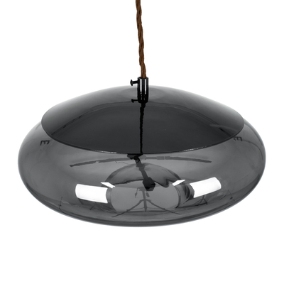 GLOBOSTAR® AXTON 00751 Μοντέρνο Κρεμαστό Φωτιστικό Οροφής LED 5W 500lm 180° AC 220-240V IP20 Θερμό Λευκό 2700K - Sanan SMD Chip - Μαύρο & Μαύρο Φιμέ - Μ30 x Π30 x Υ15cm - 2 Xρόνια Εγγύηση