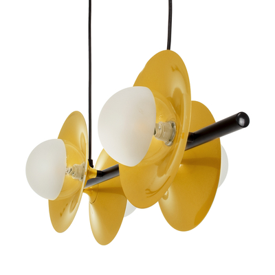 GLOBOSTAR® JOLIET 00782 Μοντέρνο Κρεμαστό Φωτιστικό Οροφής με Ντουί 4 x G9 AC 220-240V IP20 - Μαύρο & Χρυσό - Μ65 x Π28 x Υ20cm