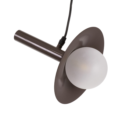 GLOBOSTAR® CELEST 00791 Μοντέρνο Κρεμαστό Φωτιστικό Οροφής με Ντουί 1 x G9 AC 220-240V IP20 - Καφέ & Λευκό - Μ20 x Π20 x Υ26.5cm