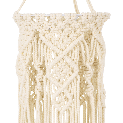 GLOBOSTAR® BAHRI 36211 Boho Κρεμαστό Φωτιστικό Οροφής με Ντουί 1 x E27 AC 220-240V IP20 - Μπεζ - Μ20 x Π20 x Υ65cm