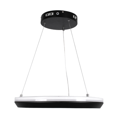 GLOBOSTAR® MELINA 61043 Μοντέρνο Κρεμαστό Φωτιστικό Οροφής LED 55W 6376lm 120° AC 220-240V IP20 Ρυθμιζόμενο Λευκό CCT με Χειριστήριο από 2700K έως 6000K Dimmable - Lumileds SMD Chip - Μαύρο Ματ - Μ48 x Π48 x Υ6.5cm - 3 Χρόνια Εγγύηση