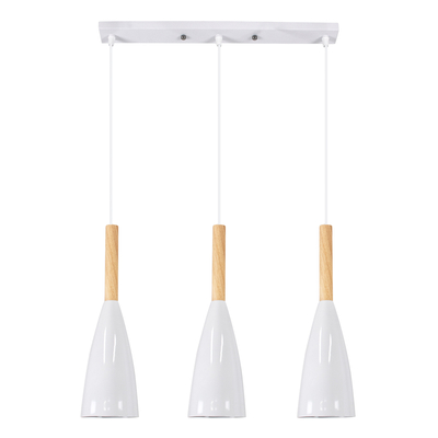 GLOBOSTAR® DILLON 00631 Μοντέρνο Κρεμαστό Φωτιστικό Οροφής με Ντουί 3 x E27 AC 220-240V IP20 - Λευκό & Μπεζ - Μ54 x Π14 x Υ130cm