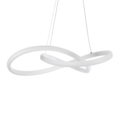 GLOBOSTAR® DEXTER 61050 Μοντέρνο Κρεμαστό Φωτιστικό Οροφής LED 72W 8064lm 300° AC 220-240V IP20 Ρυθμιζόμενο Λευκό CCT με Χειριστήριο από 2700K έως 6000K Dimmable - Lumileds SMD Chip - Λευκό Ματ - Μ56 x Π56 x Υ14cm - 3 Χρόνια Εγγύηση