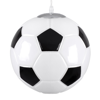 GLOBOSTAR® FOOTBALL 00647 Παιδικό Κρεμαστό Φωτιστικό Οροφής με Ντουί 1 x E27 AC 220-240V IP20 - Λευκό & Μαύρο - Μ25 x Π25 x Υ25cm
