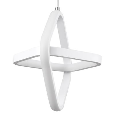 GLOBOSTAR® ROSE 61065 Μοντέρνο Κρεμαστό Φωτιστικό Οροφής LED 22W 2640lm 300° AC 220-240V IP20 Ρυθμιζόμενο Λευκό CCT με On/Off 2700K/4500K/6000K - Lumileds SMD Chip - Λευκό Ματ - Μ24 x Π22 x Υ24cm - 3 Χρόνια Εγγύηση