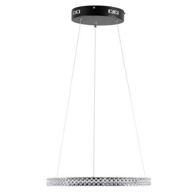 GLOBOSTAR® DIAMOND 61128 Μοντέρνο Κρεμαστό Φωτιστικό Οροφής LED 30W 3513lm 360° AC 220-240V IP20 Ρυθμιζόμενο Λευκό CCT με Χειριστήριο από 2700K έως 6000K Dimmable - Lumileds SMD Chip - Μαύρο Ματ - Μ40 x Π40 x Υ3cm - 3 Χρόνια Εγγύηση