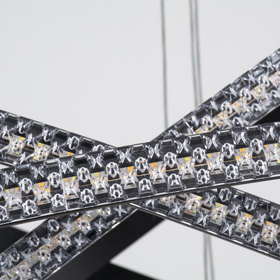 GLOBOSTAR® DIAMOND TRIO 61140 Μοντέρνο Κρεμαστό Φωτιστικό Οροφής LED 150W 18379lm 360° AC 220-240V IP20 Ρυθμιζόμενο Λευκό CCT με Χειριστήριο από 2700K έως 6000K Dimmable - Lumileds SMD Chip - Μαύρο Ματ - Μ100 x Π100 x Υ100cm - 3 Χρόνια Εγγύηση