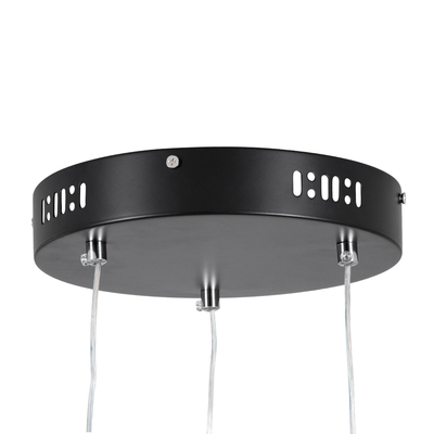 GLOBOSTAR® DIAMOND TETRA 61148 Μοντέρνο Κρεμαστό Φωτιστικό Οροφής LED 150W 18379lm 360° AC 220-240V IP20 Ρυθμιζόμενο Λευκό CCT με Χειριστήριο από 2700K έως 6000K Dimmable - Lumileds SMD Chip - Μαύρο Ματ - Μ150 x Π150 x Υ120cm - 3 Χρόνια Εγγύηση