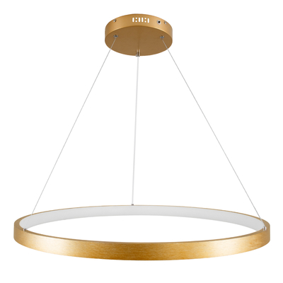 GLOBOSTAR® NEMESIS 61163 Μοντέρνο Κρεμαστό Φωτιστικό Οροφής LED 67W 7689lm 360° AC 220-240V IP20 Ρυθμιζόμενο Λευκό CCT με Χειριστήριο από 2700K έως 6000K Dimmable - Lumileds SMD Chip - Χρυσό Βούρτσας - Μ80 x Π80 x Υ4cm - 3 Χρόνια Εγγύηση