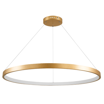 GLOBOSTAR® NEMESIS 61166 Μοντέρνο Κρεμαστό Φωτιστικό Οροφής LED 75W 8743lm 360° AC 220-240V IP20 Ρυθμιζόμενο Λευκό CCT με Χειριστήριο από 2700K έως 6000K Dimmable - Lumileds SMD Chip - Χρυσό Βούρτσας - Μ100 x Π100 x Υ4cm - 3 Χρόνια Εγγύηση