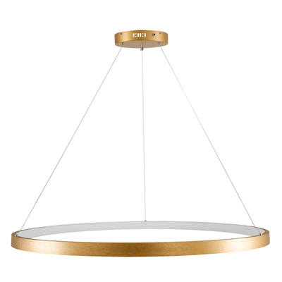 GLOBOSTAR® NEMESIS 61166 Μοντέρνο Κρεμαστό Φωτιστικό Οροφής LED 75W 8743lm 360° AC 220-240V IP20 Ρυθμιζόμενο Λευκό CCT με Χειριστήριο από 2700K έως 6000K Dimmable - Lumileds SMD Chip - Χρυσό Βούρτσας - Μ100 x Π100 x Υ4cm - 3 Χρόνια Εγγύηση