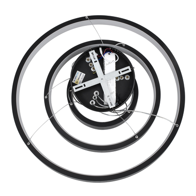 GLOBOSTAR® NEMESIS TRIO 61167 Μοντέρνο Κρεμαστό Φωτιστικό Οροφής LED 100W 12123lm 360° AC 220-240V IP20 Ρυθμιζόμενο Λευκό CCT με Χειριστήριο από 2700K έως 6000K Dimmable - Lumileds SMD Chip - Μαύρο Ματ - Μ60 x Π60 x Υ60cm - 3 Χρόνια Εγγύηση