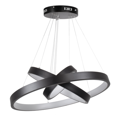 GLOBOSTAR® NEMESIS TRIO 61167-DECO Μοντέρνο Κρεμαστό Φωτιστικό Οροφής LED 100W 12123lm 360° AC 220-240V IP20 Ρυθμιζόμενο Λευκό CCT με Χειριστήριο από 2700K έως 6000K Dimmable - Lumileds SMD Chip - Μαύρο Ματ - Μ60 x Π60 x Υ60cm - 3 Χρόνια Εγγύηση