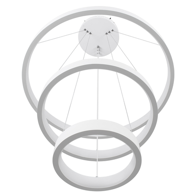 GLOBOSTAR® NEMESIS TRIO 61168-DECO Μοντέρνο Κρεμαστό Φωτιστικό Οροφής LED 100W 12123lm 360° AC 220-240V IP20 Ρυθμιζόμενο Λευκό CCT με Χειριστήριο από 2700K έως 6000K Dimmable - Lumileds SMD Chip - Λευκό Ματ - Μ60 x Π60 x Υ60cm - 3 Χρόνια Εγγύηση