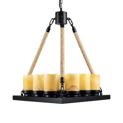 GLOBOSTAR® DOME 10001021 Vintage Κρεμαστό Φωτιστικό Οροφής με Ντουί 9 x E27 AC 220-240V IP20 - Μπεζ & Μαύρο - Μ68 x Π60 x Υ50cm