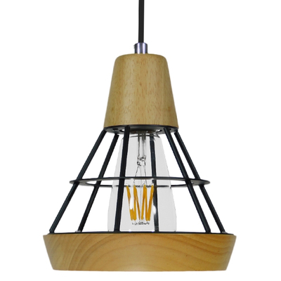 GLOBOSTAR® AKRON 10001133 Μοντέρνο Κρεμαστό Φωτιστικό Οροφής με Ντουί 1 x E27 AC 220-240V IP20 - Μπεζ & Μαύρο - Μ19 x Π19 x Υ22cm