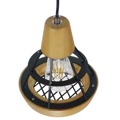 GLOBOSTAR® AKRON 10001133 Μοντέρνο Κρεμαστό Φωτιστικό Οροφής με Ντουί 1 x E27 AC 220-240V IP20 - Μπεζ & Μαύρο - Μ19 x Π19 x Υ22cm