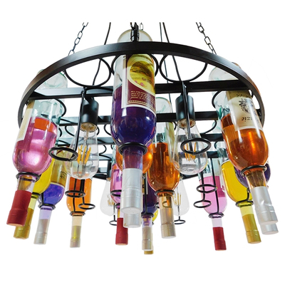 GLOBOSTAR® VINEYARD 10001139 Vintage Κρεμαστό Φωτιστικό Οροφής με Ντουί 4 x E27 AC 220-240V IP20 - Μαύρο & Διάφανο - Μ60 x Π60 x Υ20cm